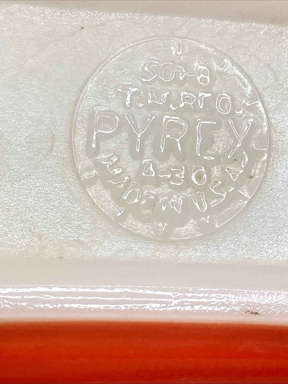 Pyrex vintage embossed